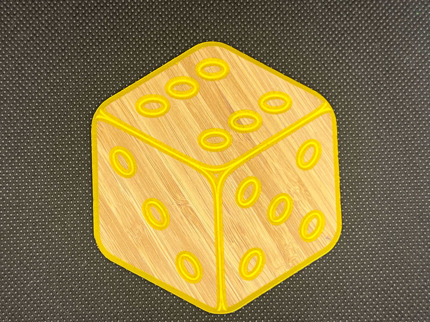 Premium D6 Coasters - Bamboo with colored edges