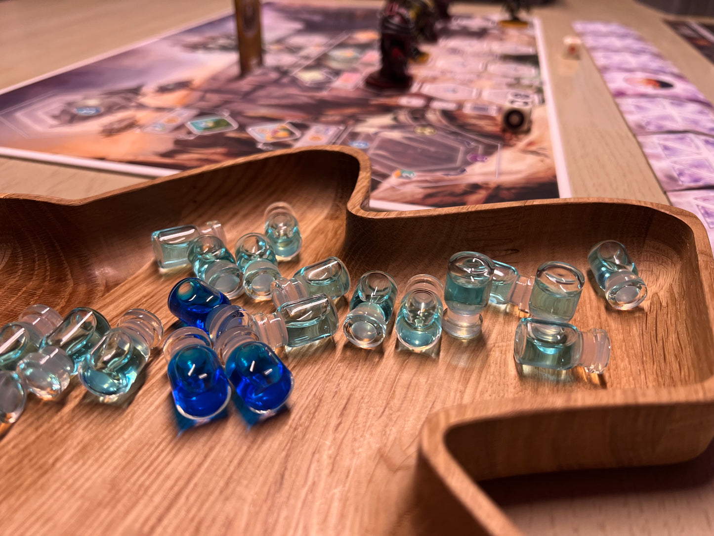 Premium Glass Water Tokens for Anachrony – Durable, Leak-Proof Glass Bottles in Two Shades of Blue (45 Tokens)