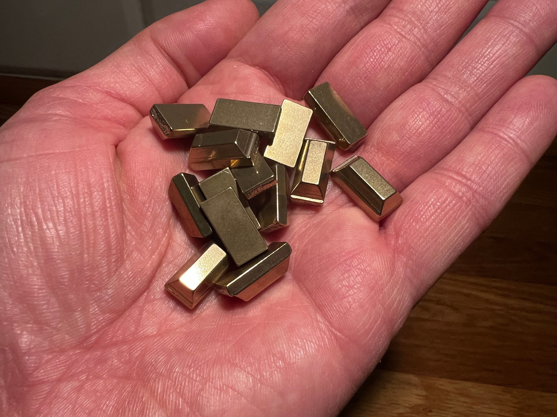 Metal gold bars for board games (Wyrmspan, Golem, Tekhenu, Tzolk'in, Teotihuacan, Stone Age, Marco Polo)