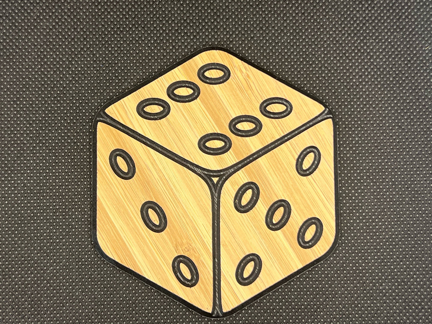 Premium Bamboo Coasters - in shape of Dice, set of 6