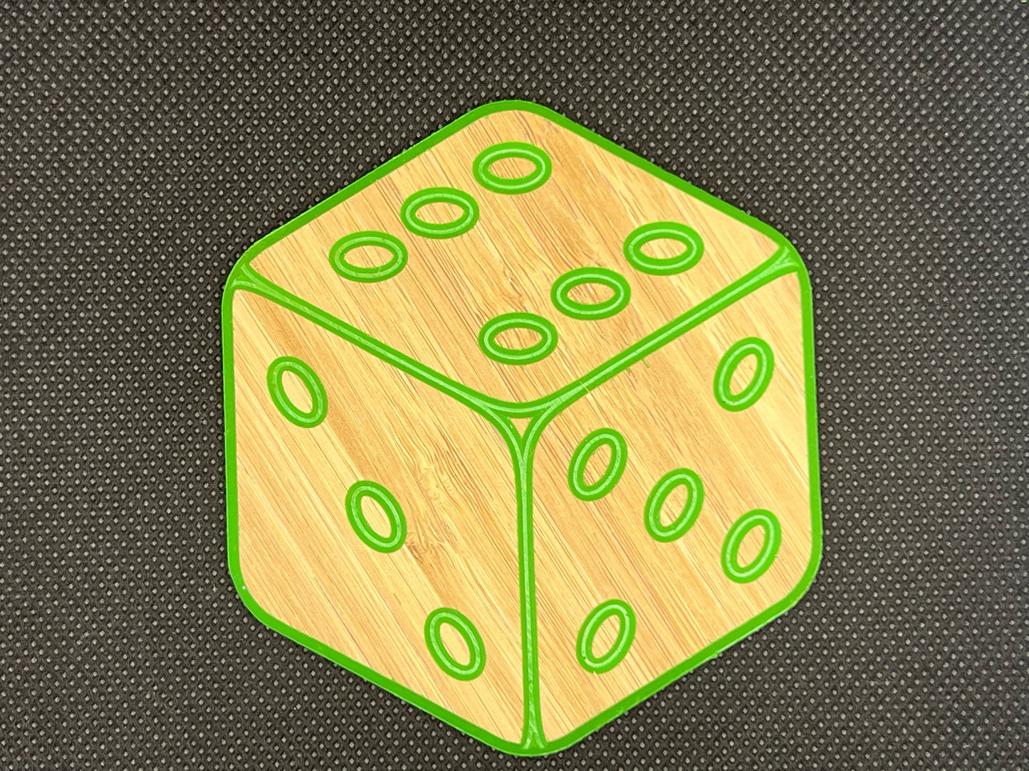 Premium Bamboo Coasters - in shape of Dice, set of 6