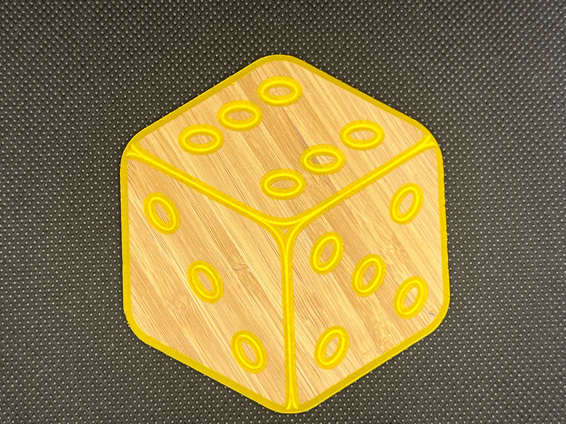 Premium D6 Coasters - Bamboo with colored edges