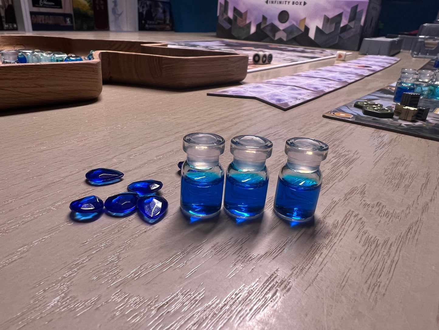 Premium Glass Water Tokens for Anachrony – Durable, Leak-Proof Glass Bottles in Two Shades of Blue (45 Tokens)