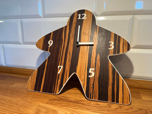 Meeple Wall Clock made from bamboo, silent