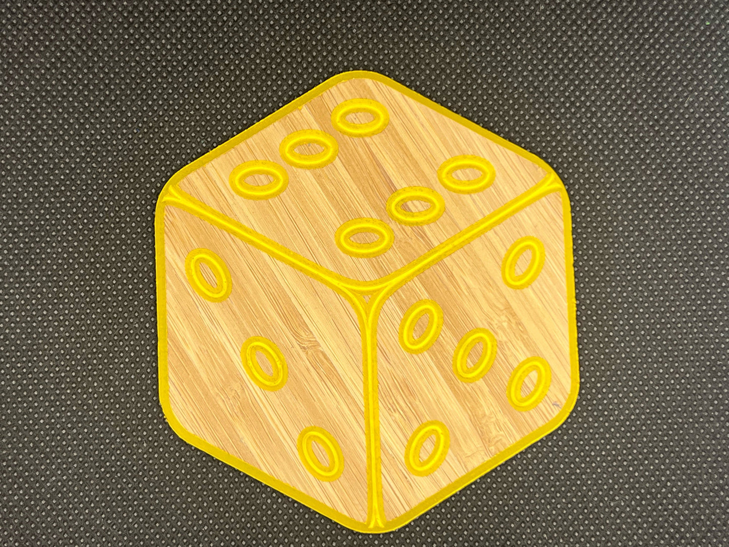 Premium Bamboo Coasters - in shape of Dice, set of 6