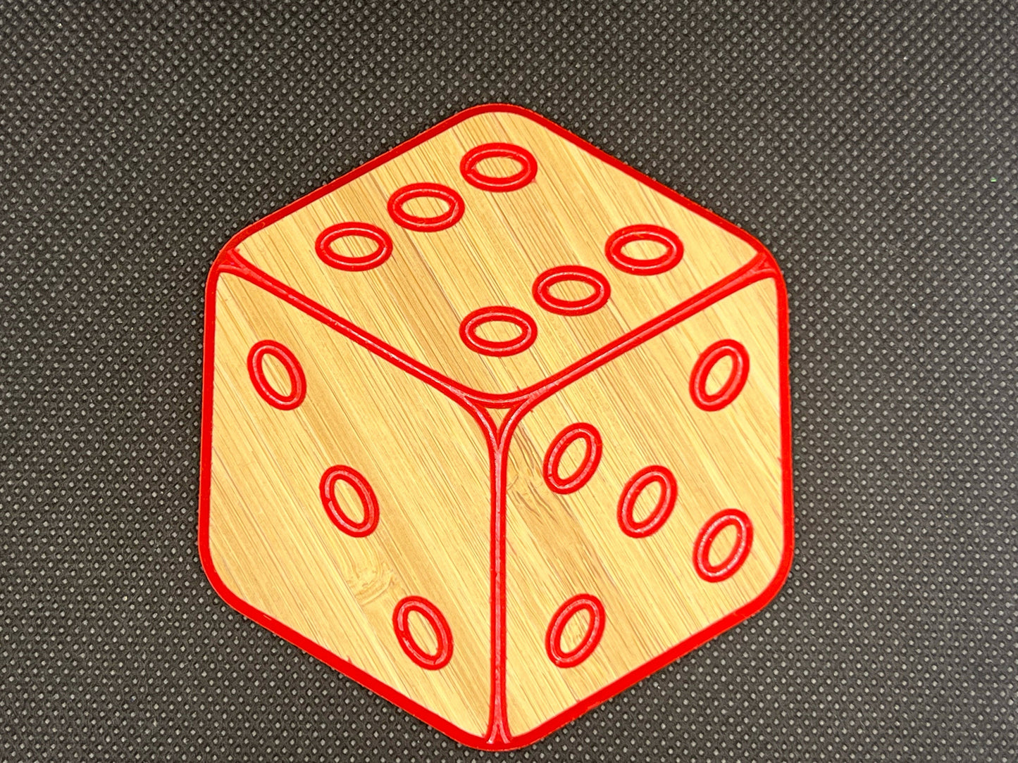 Premium Bamboo Coasters - in shape of Dice, set of 6