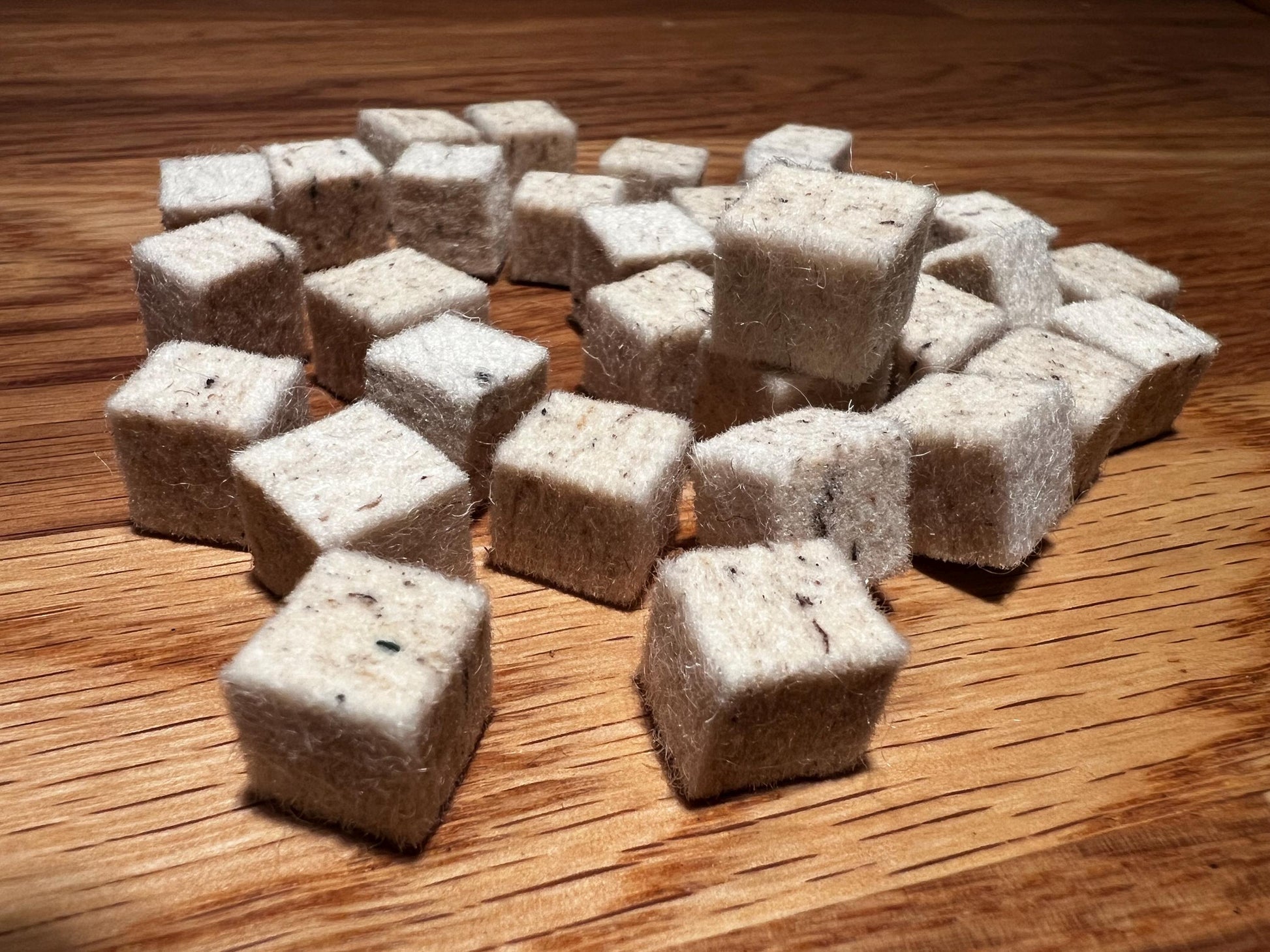 Handmade Felt Wool Tokens – Set of 30 Natural Cube Tokens for Board Games Like Catan & Agricola