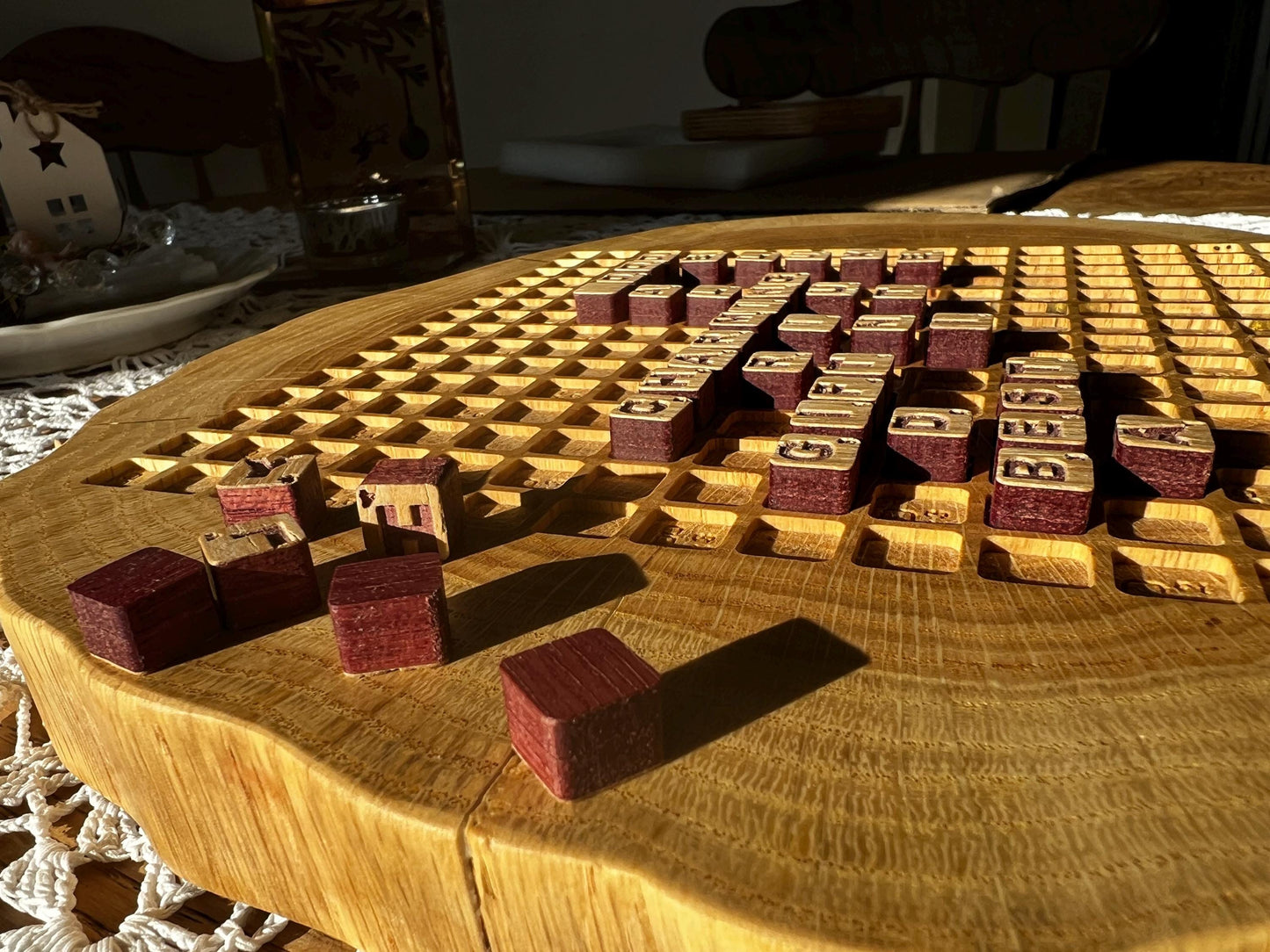 Luxury wooden mini scrabble replacement set