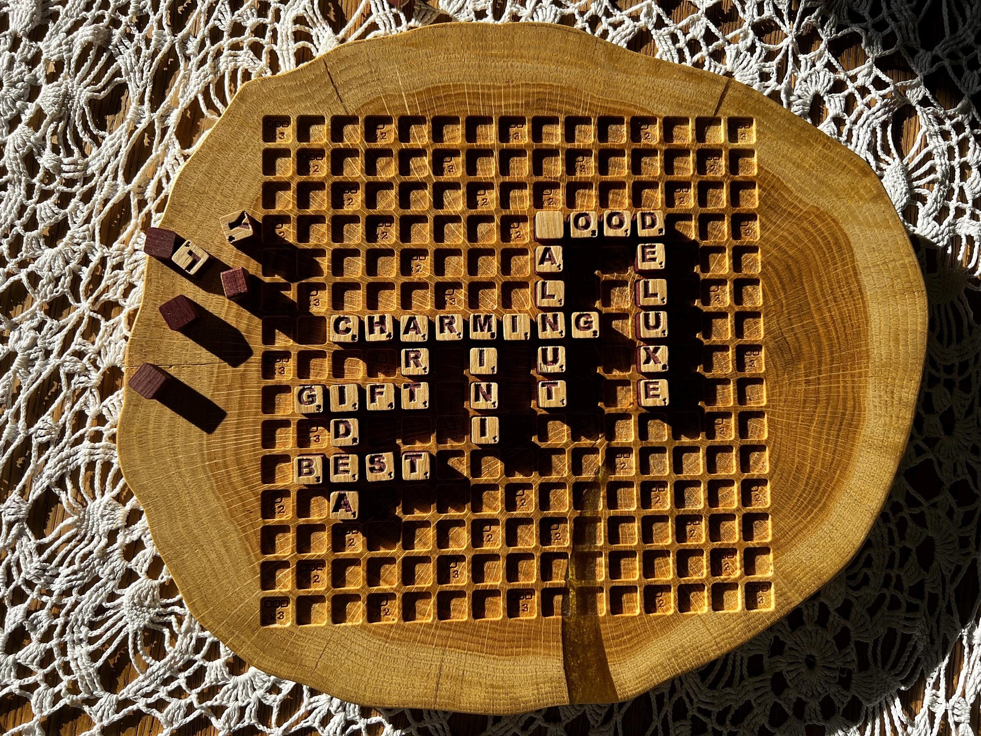 Luxury wooden mini scrabble replacement set