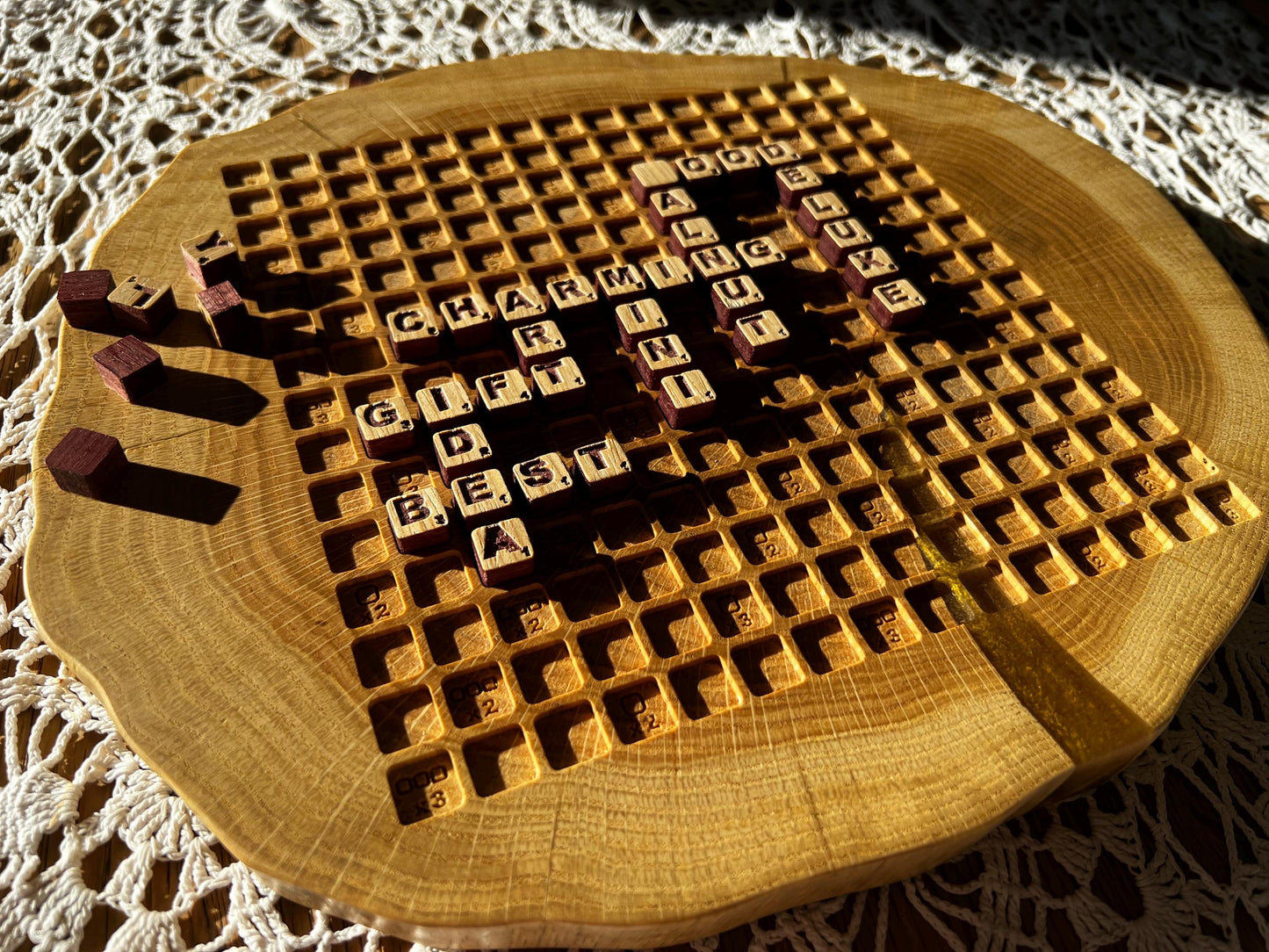 Luxury wooden mini scrabble replacement set